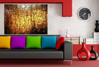 Hieroglyphen Agypten Gold Leinwandbild AK Art Bilder Wanddeko Wandbild TOP XXL