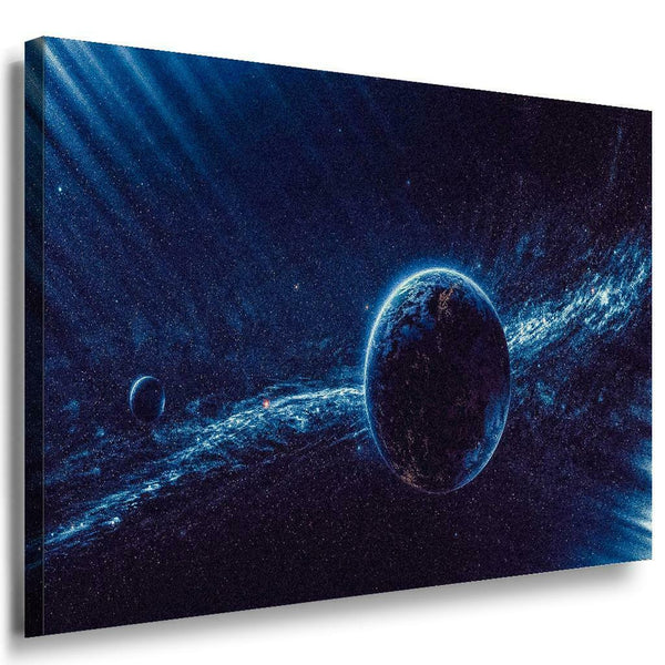 Planeten Stern Nebel Dunkel Leinwandbild AK Art Bilder Mehrfarbig Kunstdruck XXL