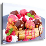 Kuchen Fruchte Sahne Leinwandbild AK Art Bilder Mehrfarbig Kunstdruck Wandbild