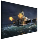 Schlachtschiff Ozean Leinwandbild AK Art Bilder Wanddeko Wandbild Kunstdruck XXL