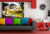 Gebirge Leinwandbild AK Art Bilder Mehrfarbig Wandbild Kunstdruck Wanddeko XXL