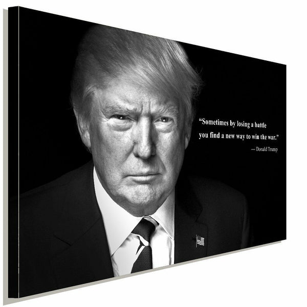 Donald Trump Zitat Schwarz Weis Leinwandbild LaraArt Studio Wanddeko Wandbild 2