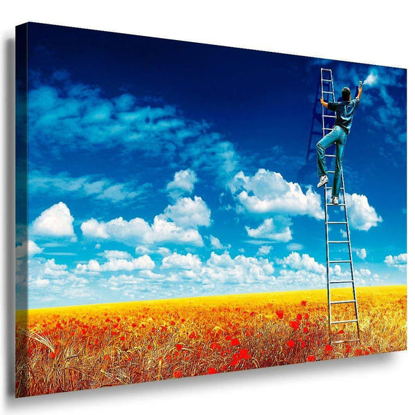 Maler Himmel Leinwandbild AK Art Bilder Mehrfarbig Wandbild